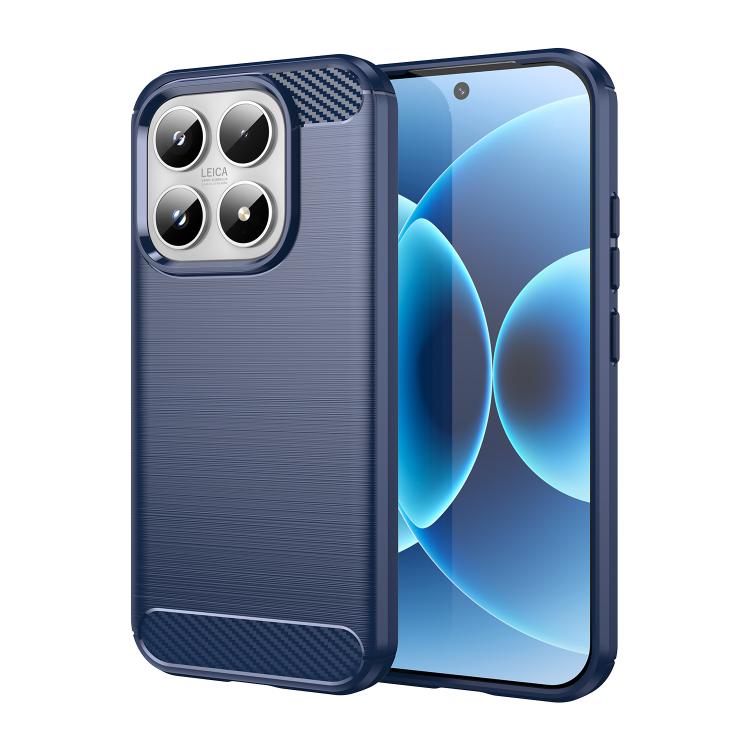 For Xiaomi 17 Carbon Fiber Brushed Texture TPU Phone Case(Blue)