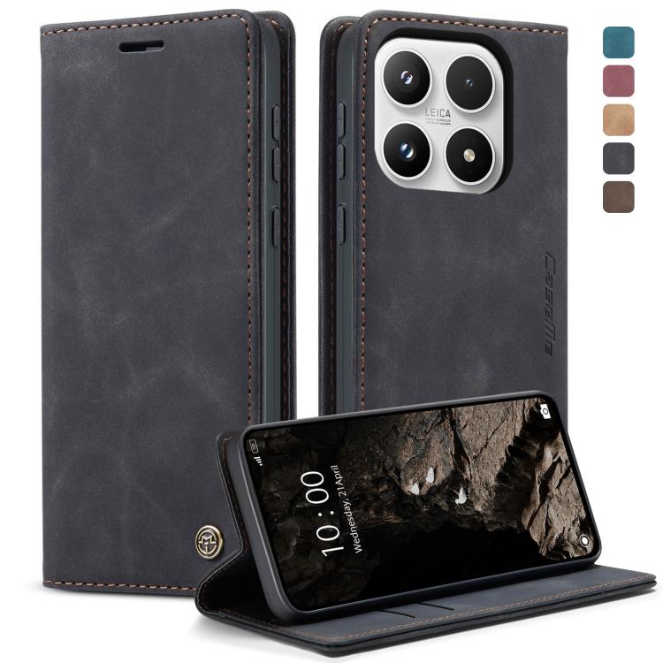 For Xiaomi 17 CaseMe 013 Multifunctional Horizontal Flip Leather Phone Case(Black)