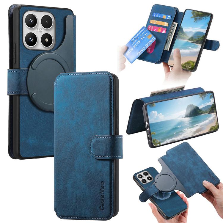 For Xiaomi 17 CaseNeo MagSafe RFID Anti-theft Retro Leather Phone Case(Blue)