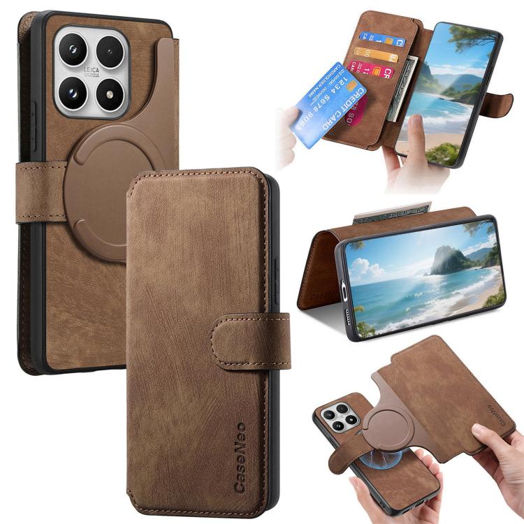 For Xiaomi 17 CaseNeo MagSafe RFID Anti-theft Retro Leather Phone Case(Brown)
