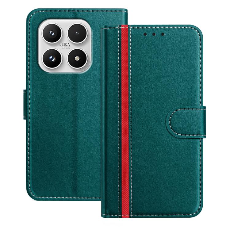 For Xiaomi 17 Color Block Card Slots Vegan Leather Phone Case(Green)