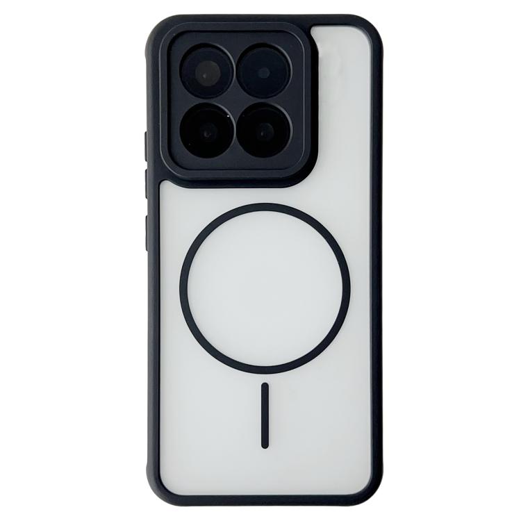 For Xiaomi 17 Cooling Skin Feel Magnetic Phone Case(Black+Translucent White)