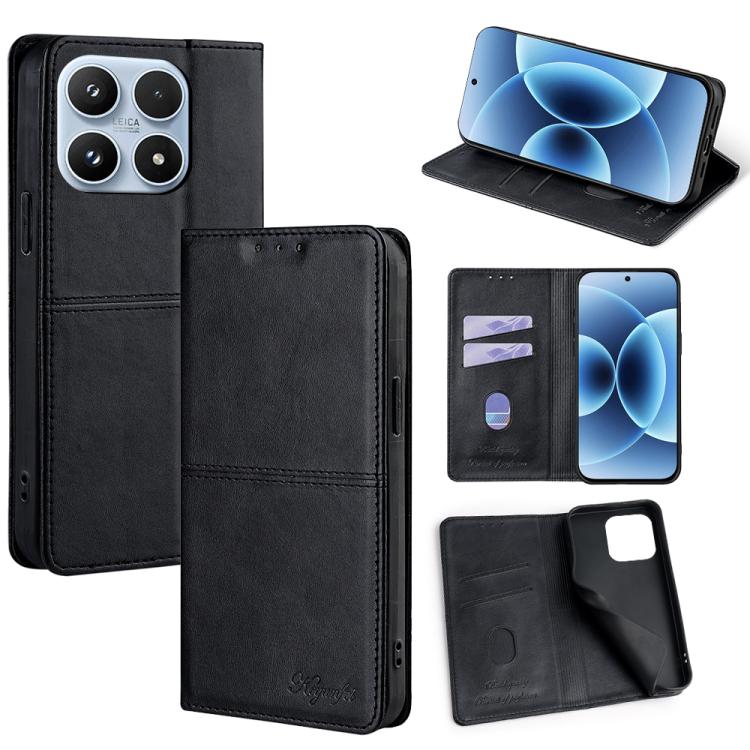 For Xiaomi 17 Cow Texture Magnetic Leather Phone Case(Black)