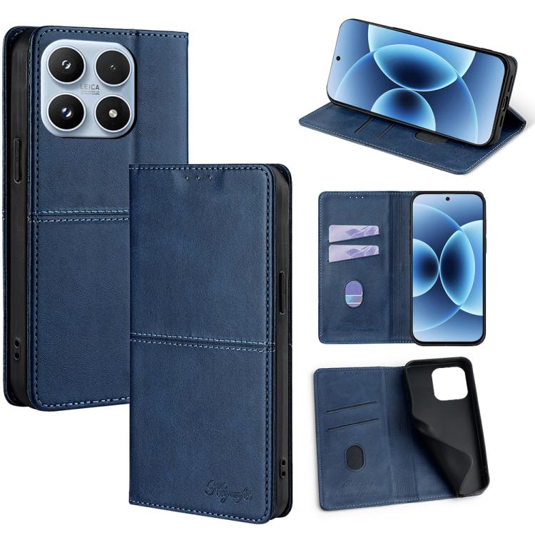 For Xiaomi 17 Cow Texture Magnetic Leather Phone Case(Blue)