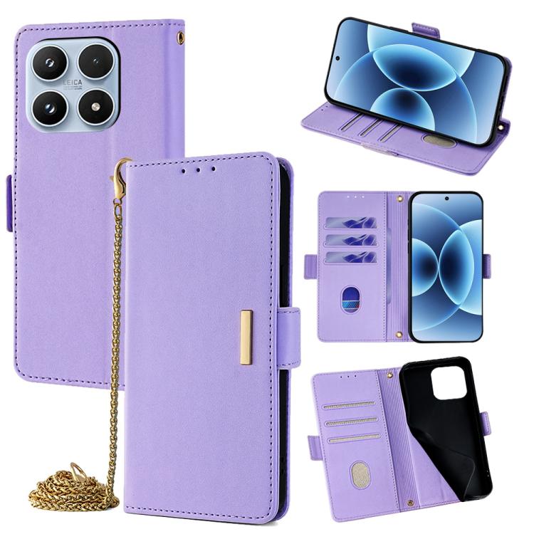 For Xiaomi 17 Crossbody Chain Leather Phone Case(Purple)