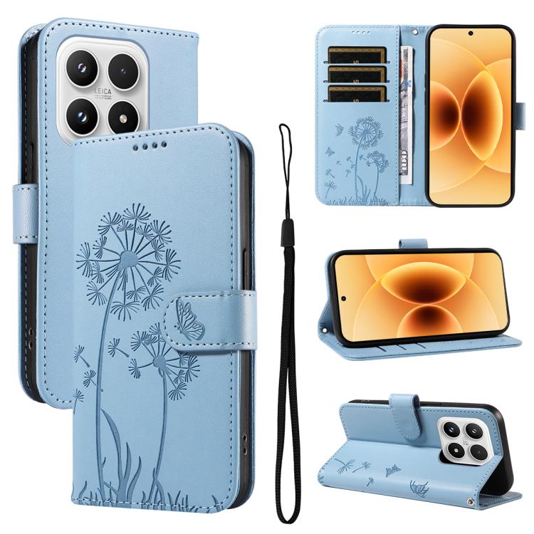 For Xiaomi 17 Dandelion Embossed Pattern Flip Leather Phone Case(Sky Blue)