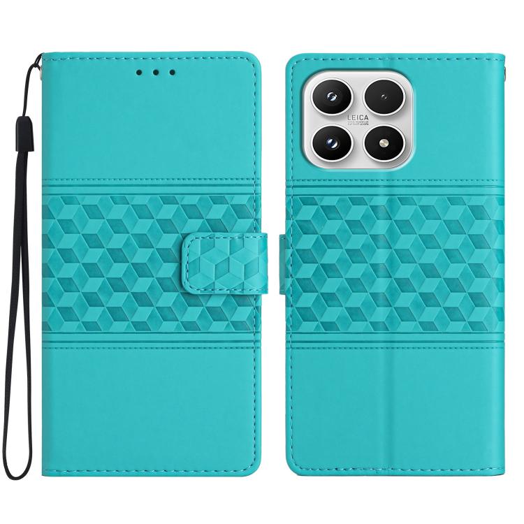 For Xiaomi 17 Diamond Embossed Skin Feel Leather Phone Case(Blue)