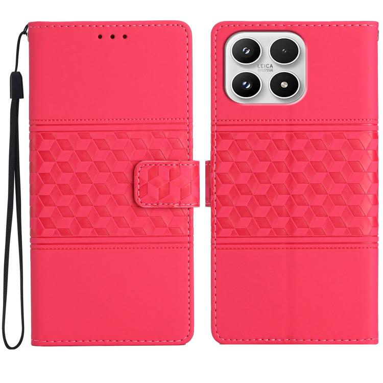 For Xiaomi 17 Diamond Embossed Skin Feel Leather Phone Case(Red)
