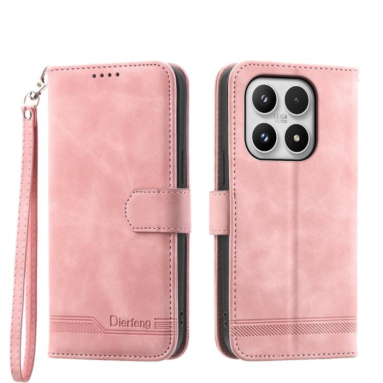 For Xiaomi 17 Dierfeng Dream Line TPU Hybrid PU Leather Phone Case(Pink)