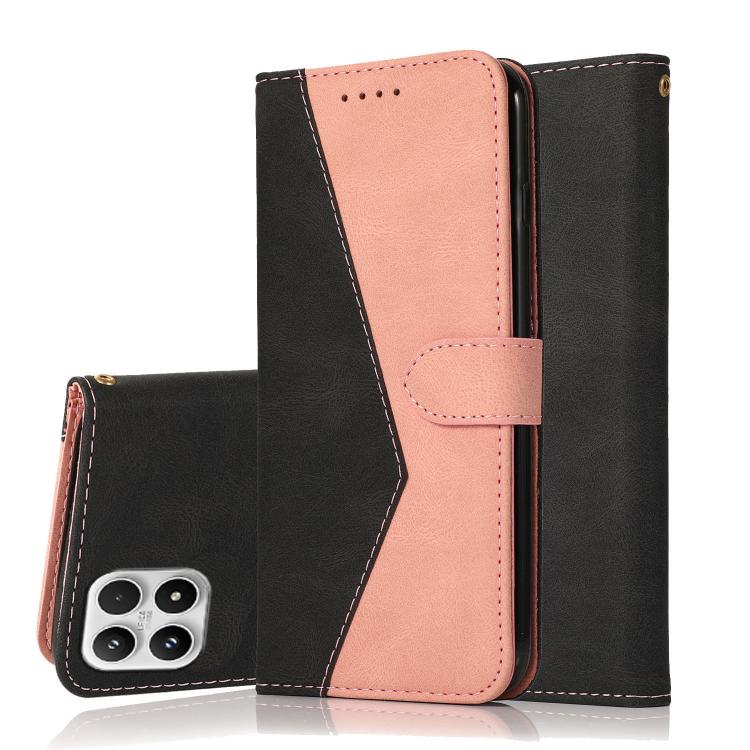 For Xiaomi 17 Dual-color Stitching Leather Phone Case(Black Rose Gold)