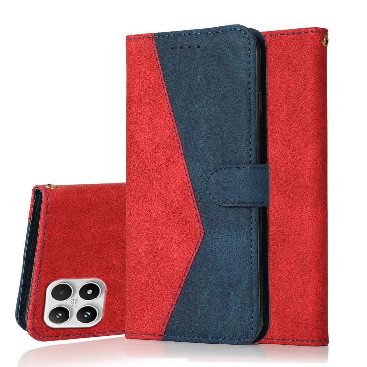 For Xiaomi 17 Dual-color Stitching Leather Phone Case(Red Blue)