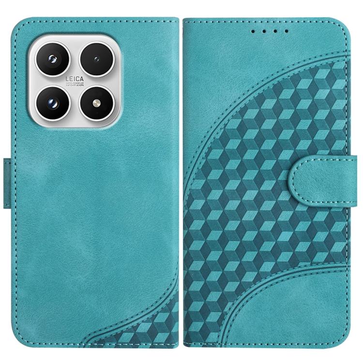 For Xiaomi 17 Elephant Head Embossed Phone Leather Case with Lanyard(Light Blue)