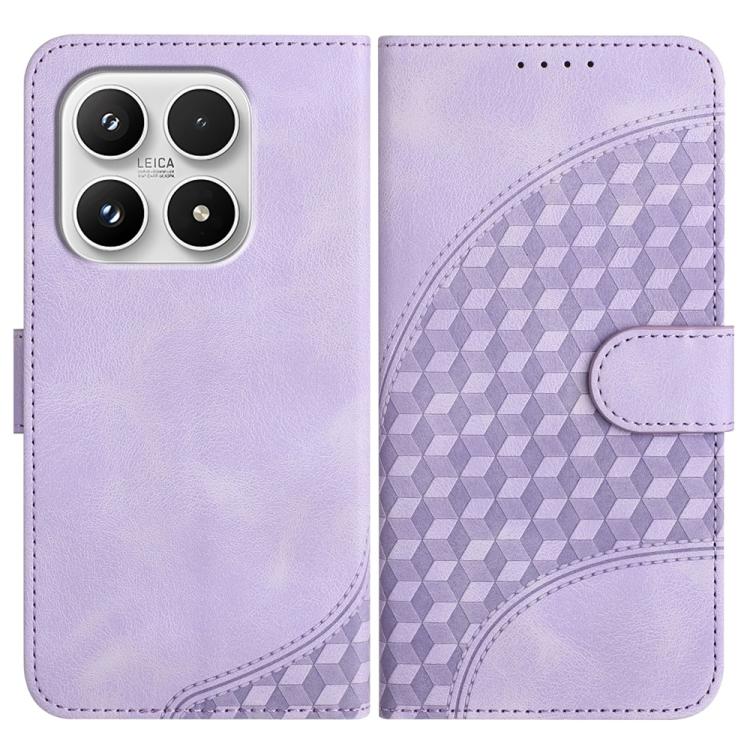 For Xiaomi 17 Elephant Head Embossed Phone Leather Case with Lanyard(Light Purple)