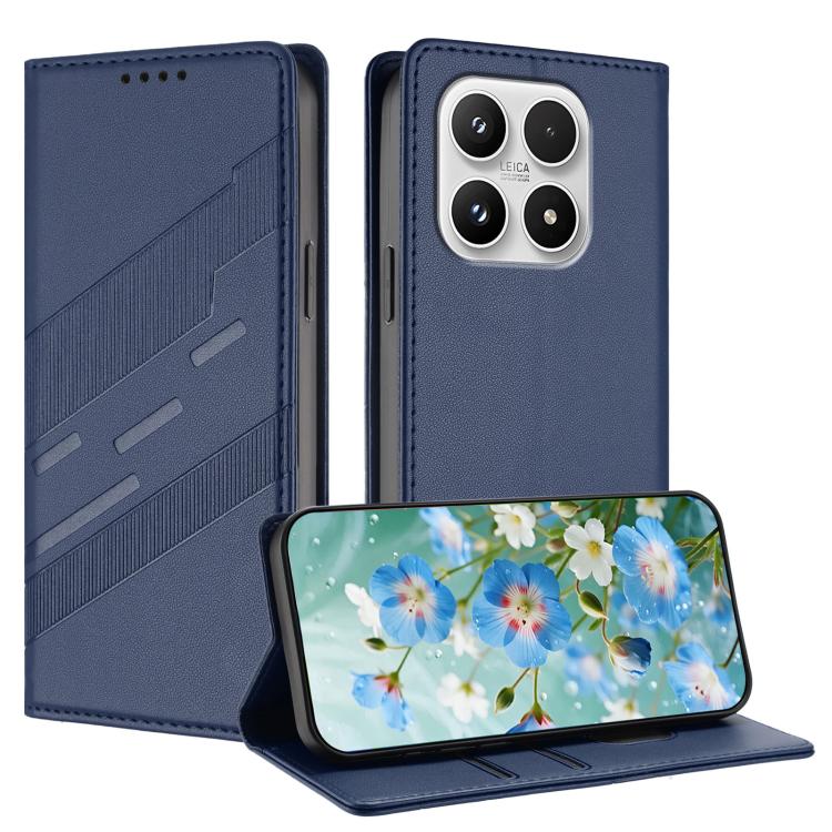 For Xiaomi 17 Embossed Multi-functional Wallet Retro Leather Phone Case(Dark Blue)