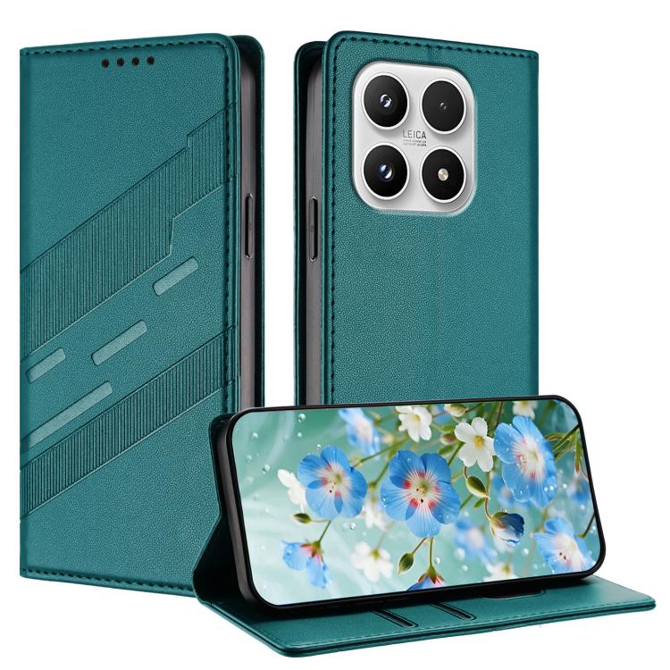 For Xiaomi 17 Embossed Multi-functional Wallet Retro Leather Phone Case(Dark Green)