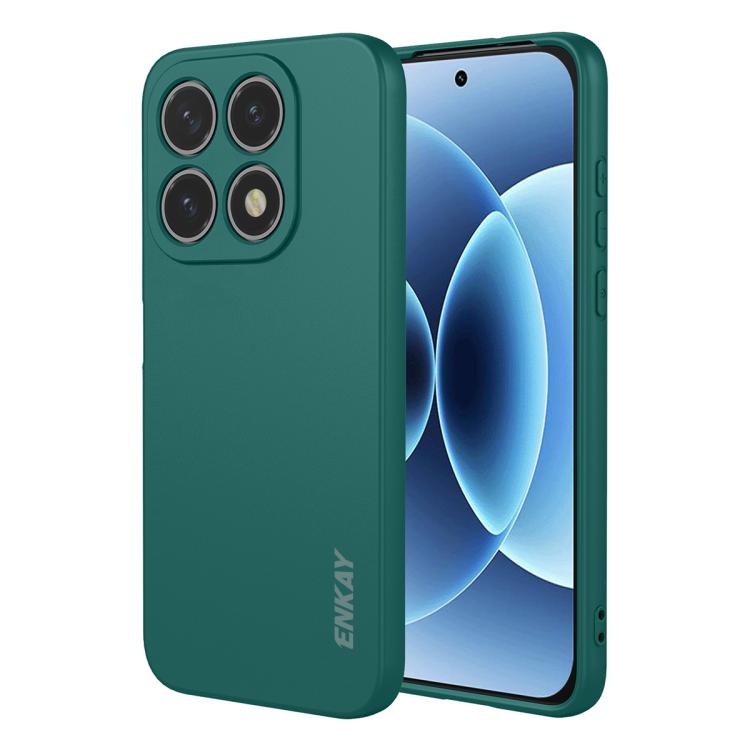 For Xiaomi 17 ENKAY Liquid Silicone Soft Shockproof Phone Case(Dark Green)
