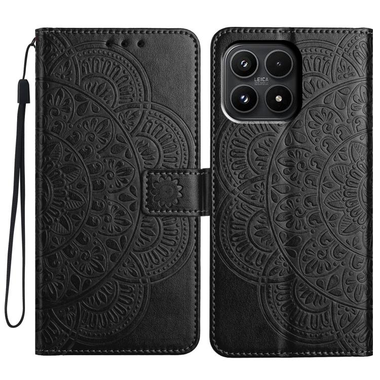 For Xiaomi 17 Flower Embossed Leather Phone Case(Black)