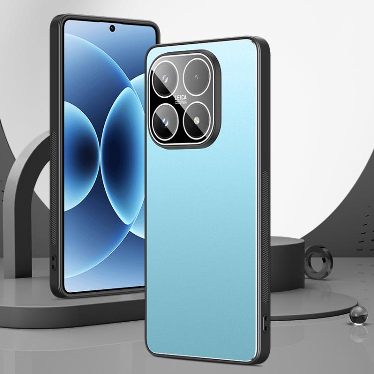 For Xiaomi 17 Golden Shield Metal Frosted Lens Film Phone Case(Blue)
