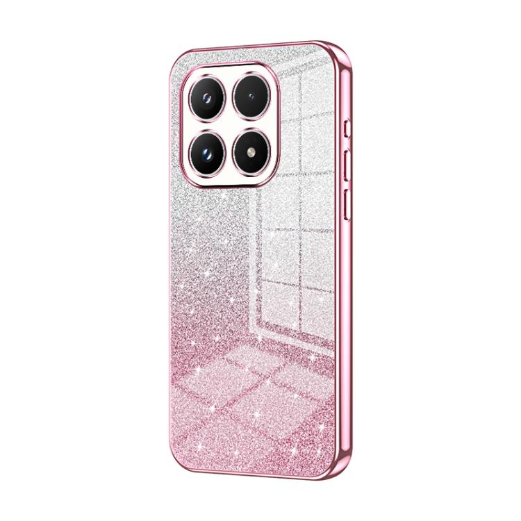 For Xiaomi 17 Gradient Glitter Powder Electroplated Phone Case(Pink)