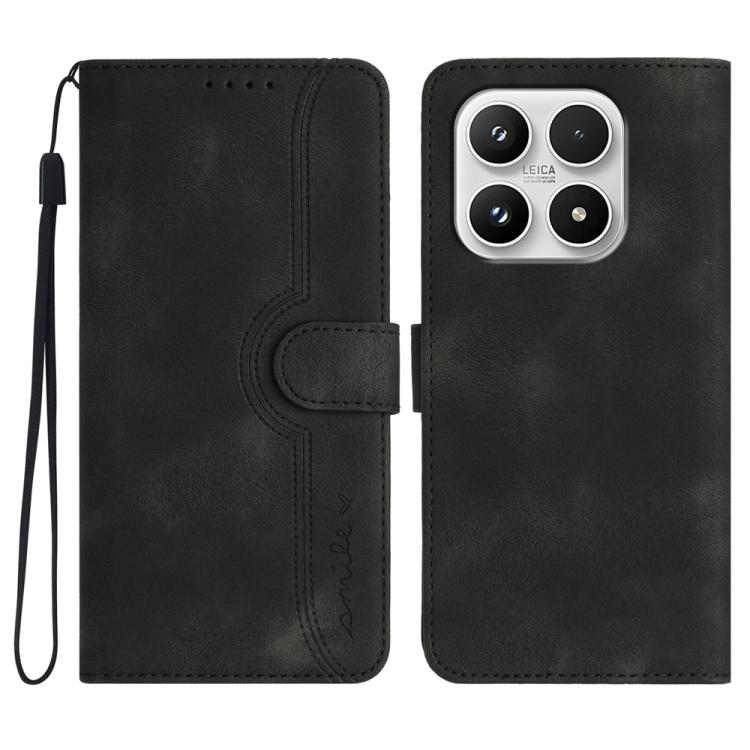 For Xiaomi 17 Heart Pattern Skin Feel Leather Phone Case(Black)