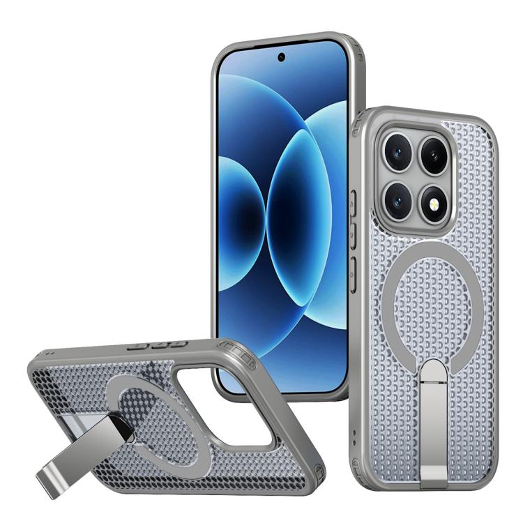 For Xiaomi 17 Honeycomb Cooling MagSafe Holder Phone Case(Titanium Grey)