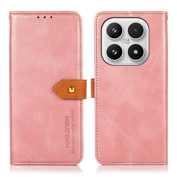 For Xiaomi 17 KHAZNEH Cowhide Texture Flip Leather Phone Case(Rose Gold)