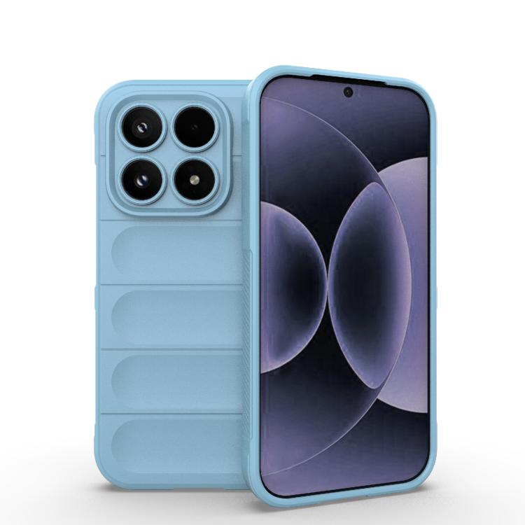 For Xiaomi 17 Magic Shield TPU + Flannel Phone Case(Light Blue)