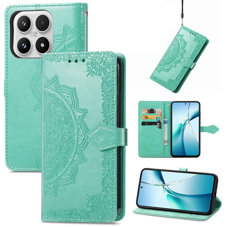 For Xiaomi 17 Mandala Flower Embossed Leather Phone Case(Green)