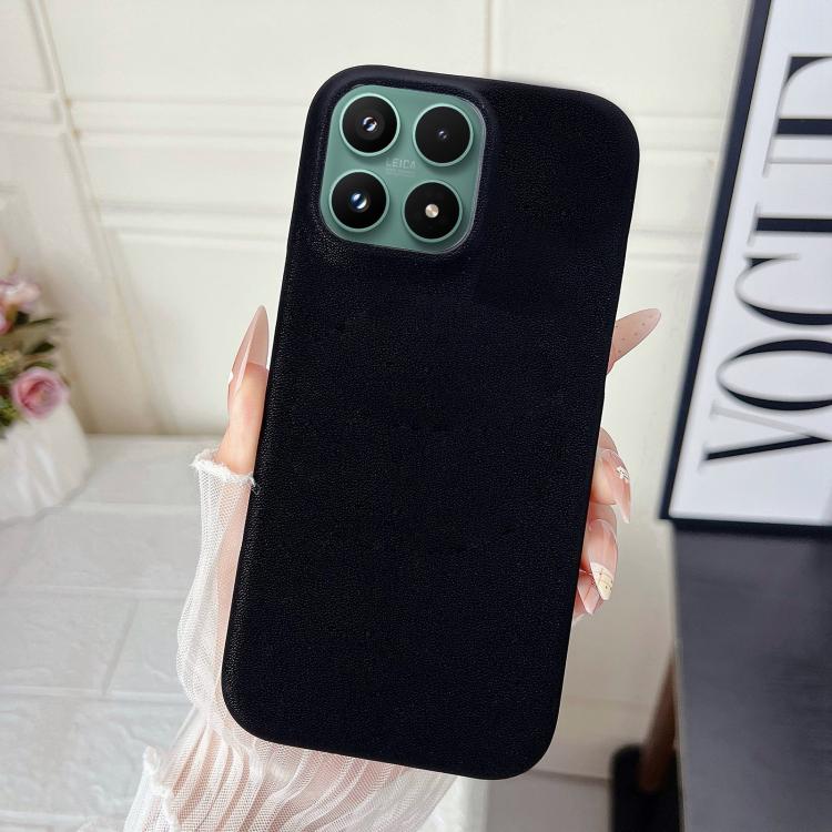 For Xiaomi 17 Matte Velvet Finish PC + Vegan Leather Phone Case(Black)