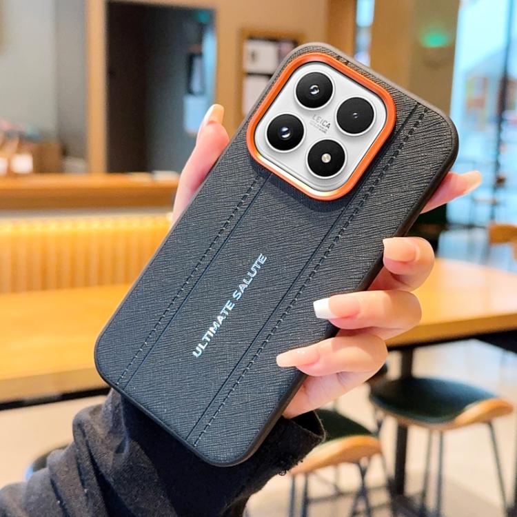 For Xiaomi 17 Metal Camera Lens Frame Buttons Vegan Leather Phone Case(Black)