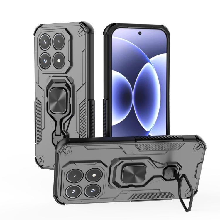 For Xiaomi 17 Metal Kickstand TPU Hybrid PC Phone Case(Black)