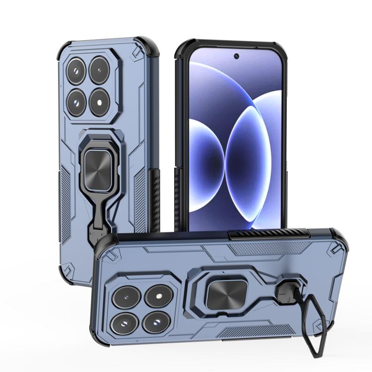 For Xiaomi 17 Metal Kickstand TPU Hybrid PC Phone Case(Blue)