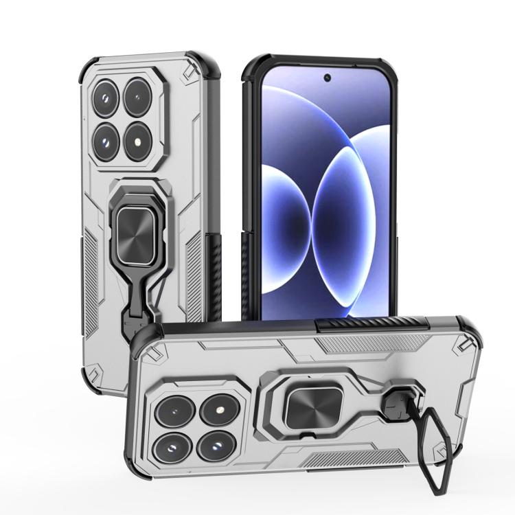 For Xiaomi 17 Metal Kickstand TPU Hybrid PC Phone Case(Grey)