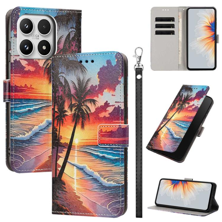For Xiaomi 17 Painted Pattern Vegan Leather Phone Case with Strap(Hawaii)