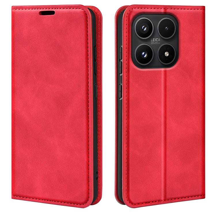 For Xiaomi 17 Retro-skin Magnetic Suction Leather Phone Case(Red)