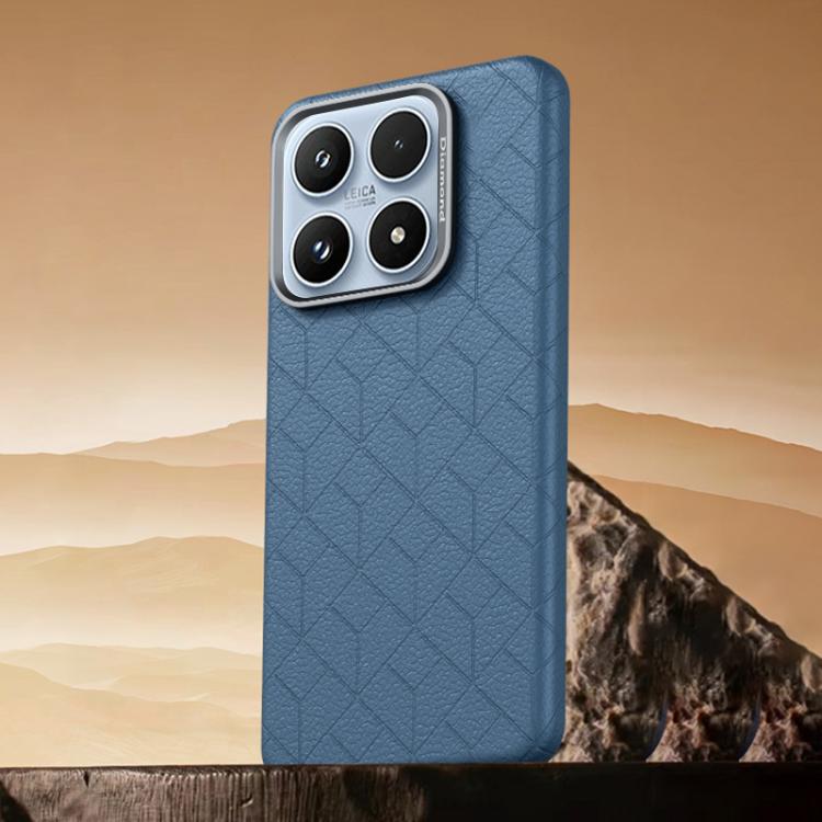 For Xiaomi 17 Rubik Cube Series Embossed Grid Pattern Magnetic Phone Case(Blue)