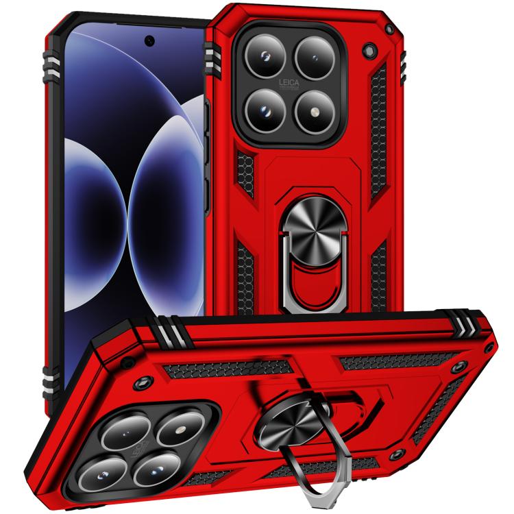 For Xiaomi 17 Shockproof TPU + PC Phone Case with Holder(Red)