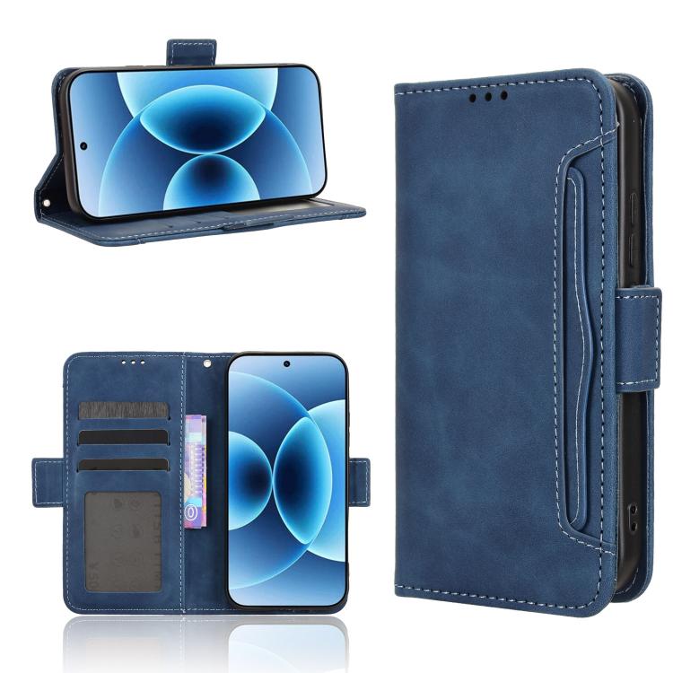 For Xiaomi 17 Skin Feel Calf Texture Card Slots Leather Phone Case(Blue)
