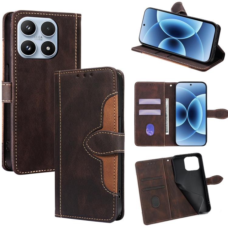 For Xiaomi 17 Skin Feel Magnetic Buckle Leather Phone Case(Brown)