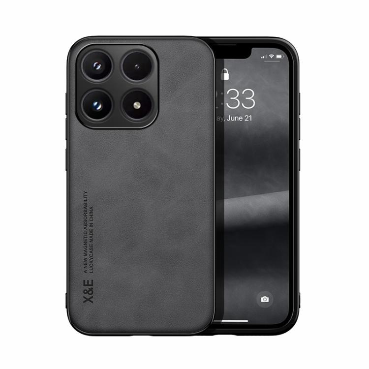 For Xiaomi 17 Skin Feel Magnetic Leather Back Phone Case(Dark Grey)