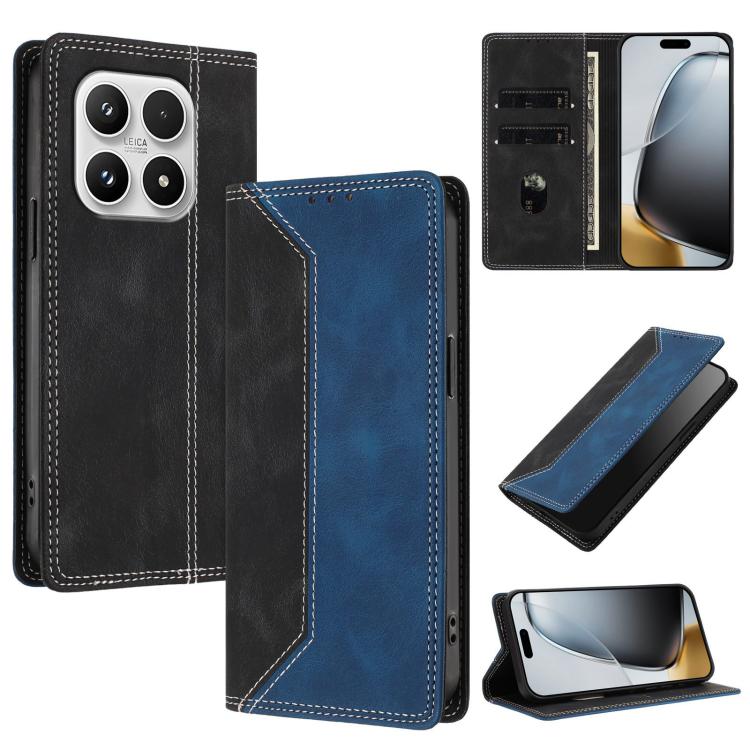 For Xiaomi 17 Skin Feel Two-tone RFID Blocking Vegan Leather Phone Case(Blue)