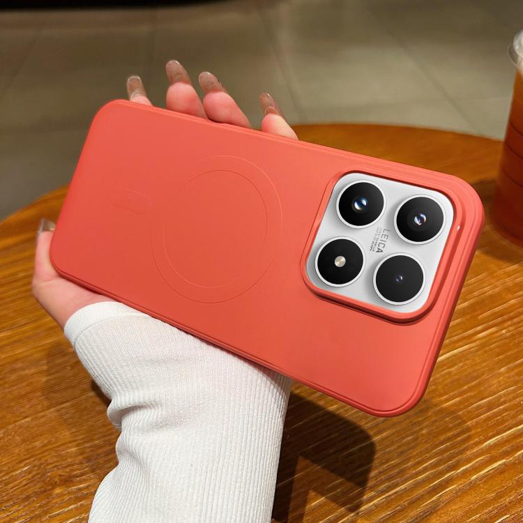 For Xiaomi 17 Solid Color Liquid Silicone MagSafe Magnetic Phone Case(Orange)
