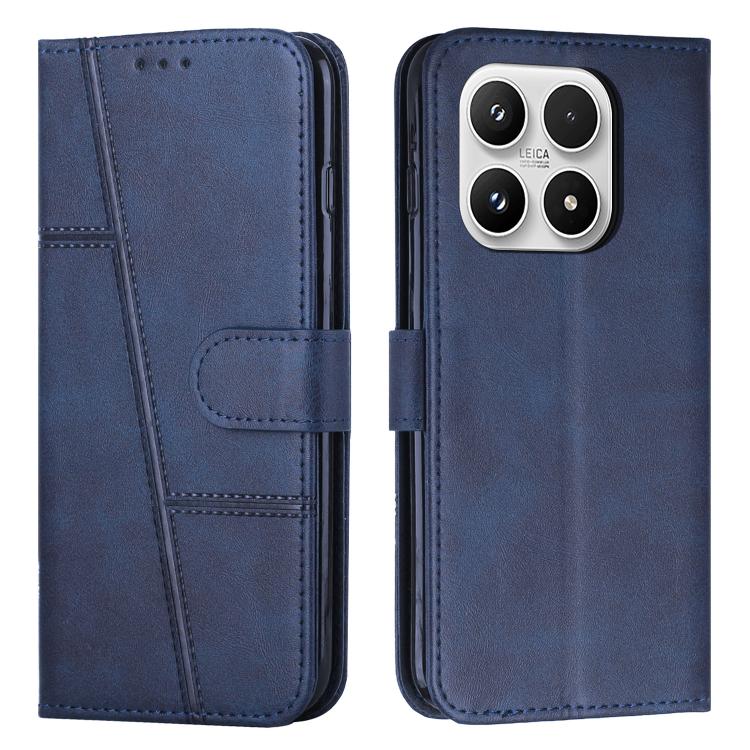 For Xiaomi 17 Stitching Calf Texture Buckle Leather Phone Case(Blue)