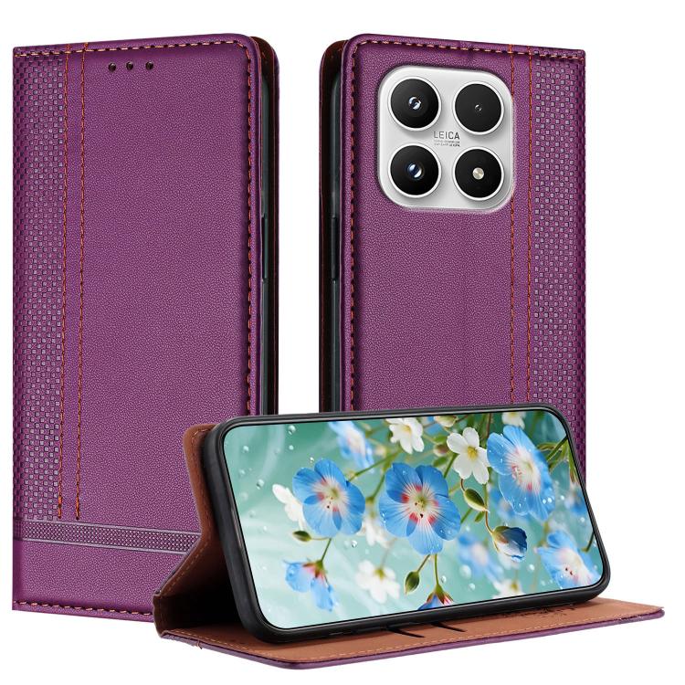 For Xiaomi 17 Stitching Design Scratch-Resistant Vegan Leather Phone Case(Purple)
