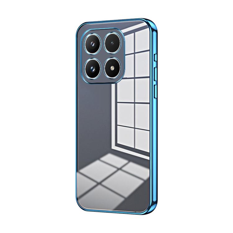 For Xiaomi 17 Transparent Plating Fine Hole Phone Case(Blue)