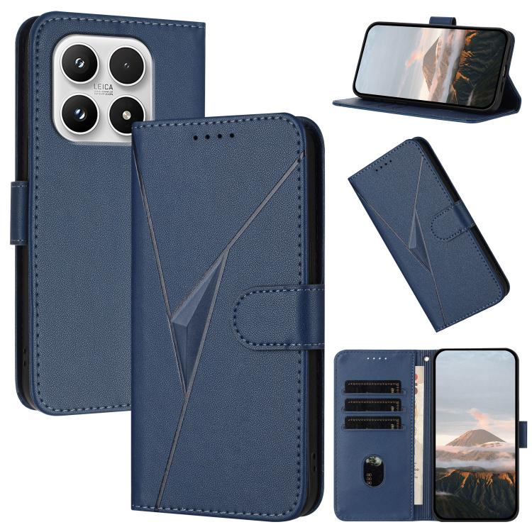 For Xiaomi 17 Triangle Pattern Buckle Clasp Leather Phone Case(Royal Blue)