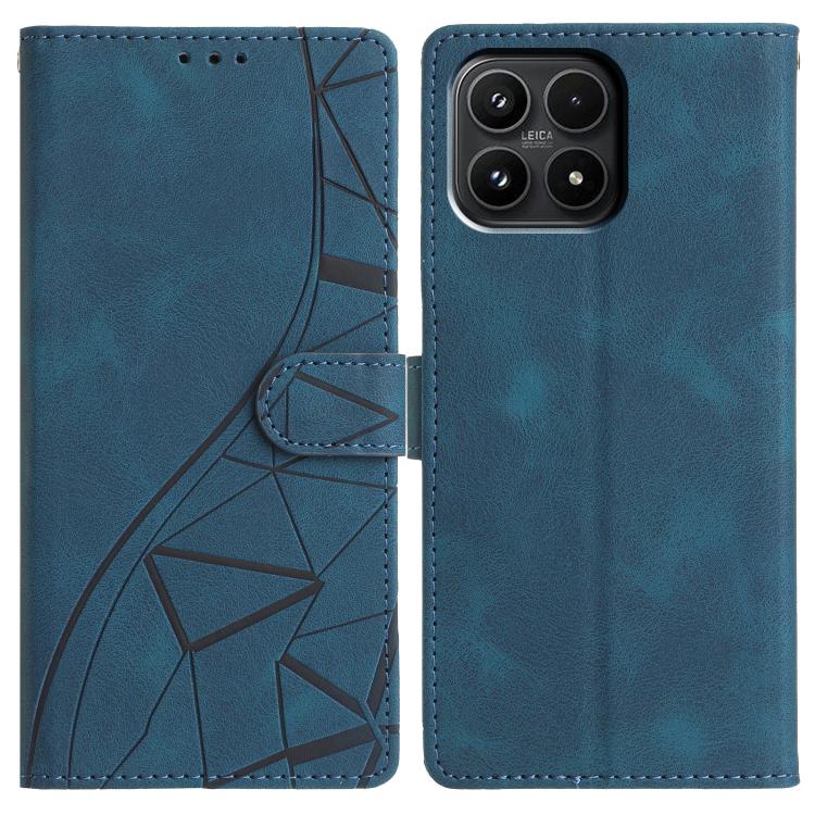 For Xiaomi 17 Triangles Embossed Leather Phone Case(Blue)