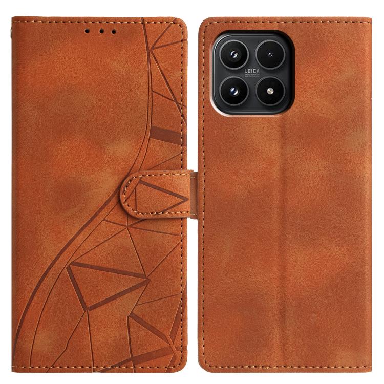 For Xiaomi 17 Triangles Embossed Leather Phone Case(Brown)