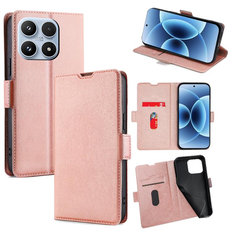 For Xiaomi 17 Ultra-thin Voltage Side Buckle Horizontal Flip Leather Phone Case(Rose Gold)