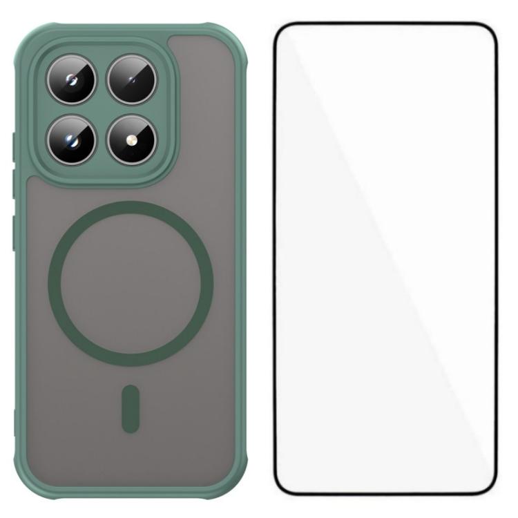For Xiaomi 17 WANLONFENG FD Series Skin Touch Magnetic Phone Case with Screen Film(Green)